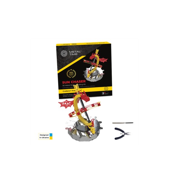 Конструктор Metal Time Колекцiйна модель Sun Chaser Dragon Stand Clock Сонячний годинник (MT025)