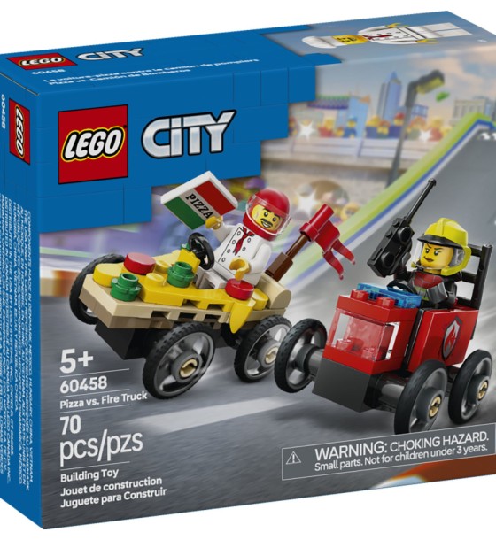 Конструктор LEGO City Піца-авто проти пожежної машини Набір перегонів (60458)