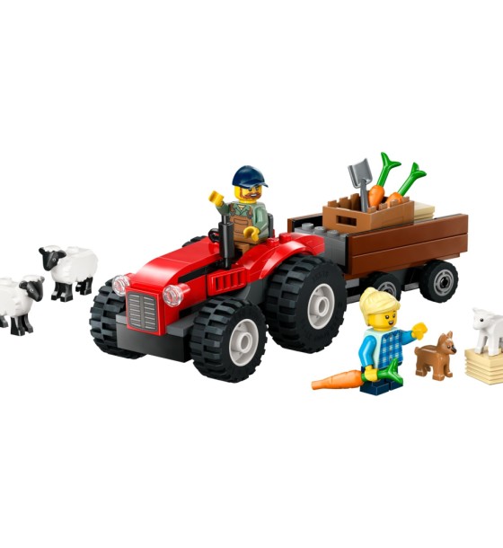 Конструктор LEGO City Червоний фермерський трактор із причепом і вівцями (60461)