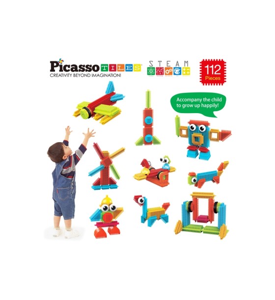 Конструктор Picasso Tiles Hedgehog Building Blocks Set 112 деталей (817338022631)
