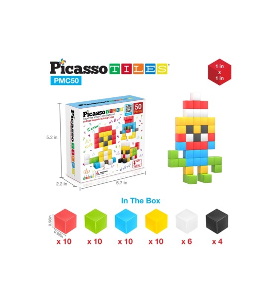 Конструктор Picasso магнітний Tiles Building Cubes 50 деталей (817338023645)