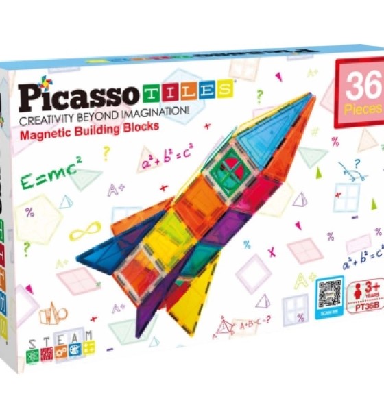 Конструктор Picasso магнітний Tiles Magnetic Building Blocks 36 деталей (817338027971)