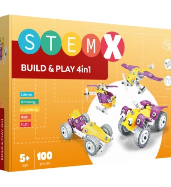 Конструктор Stem з болтами Build&Play 4 в 1 на 100 деталей (3858894673308)