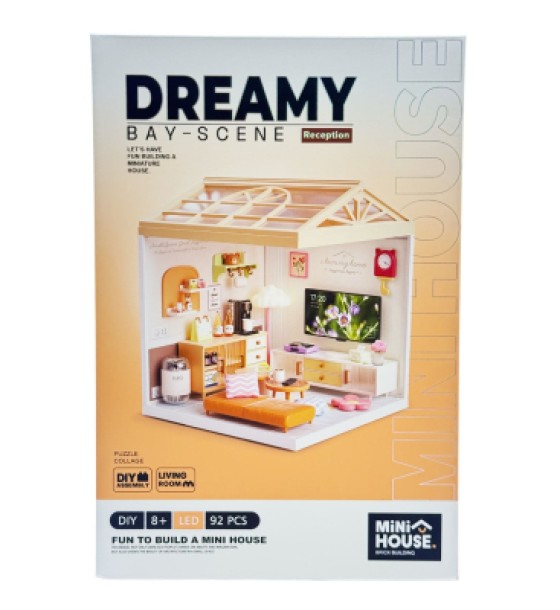 Конструктор Mini House румбокс серії Інтер'єр – Вітальня (світло) (8006)