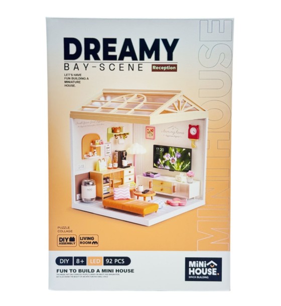 Конструктор Mini House румбокс серії Інтер'єр – Вітальня (світло) (8006)