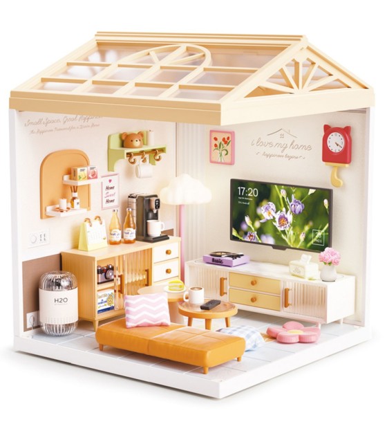 Конструктор Mini House румбокс серії Інтер'єр – Вітальня (світло) (8006)