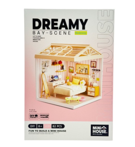 Конструктор Mini House румбокс серії Інтер'єр – Спальня (світло) (8004)