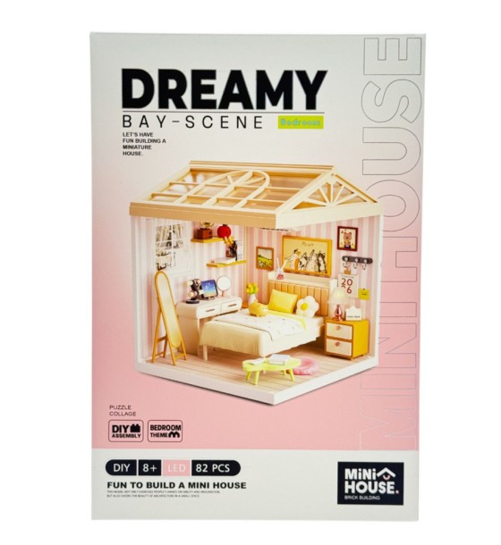 Конструктор Mini House румбокс серії Інтер'єр – Спальня (світло) (8004)