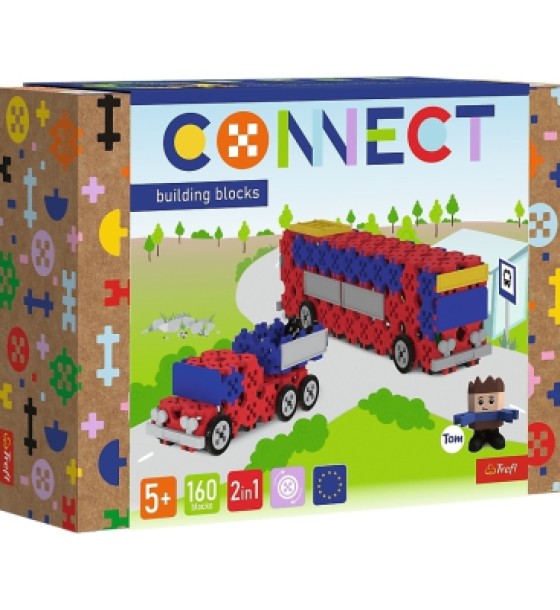 Конструктор Trefl Connect 2 в 1, 160 деталей (5900511619737)