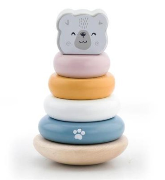 Розвиваюча іграшка Viga Toys Пірамідка PolarB Білий ведмідь (44005)