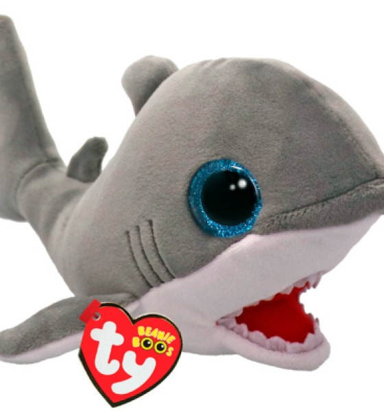 М'яка іграшка Ty Beanie Babies Сіра акула Finnegan 15 см (37376)