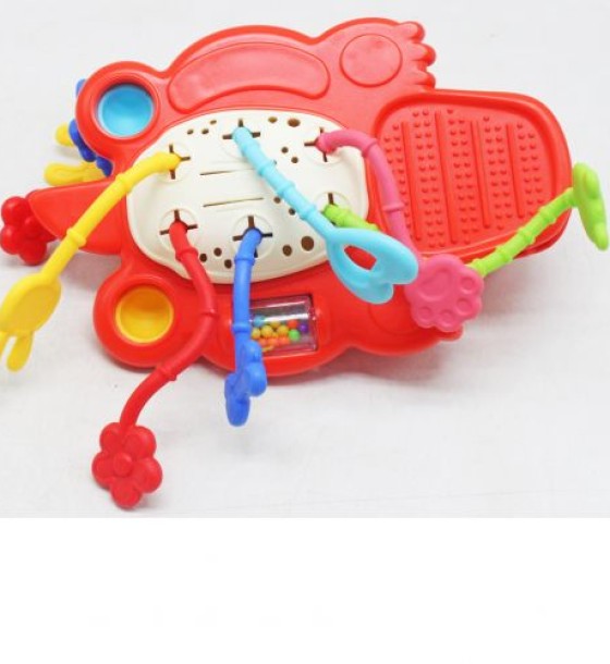 Брязкальце Монтессорі "Крокодильчик" (червоний)