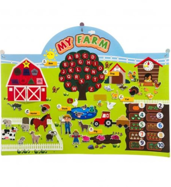 Ігровий плакат “My Farm” (тварини, цифри та англійський алфавіт)