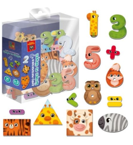 Гра розвиваюча Vladi Toys магнітна. Диво-математика. Цифри та фігури. VT5411-19