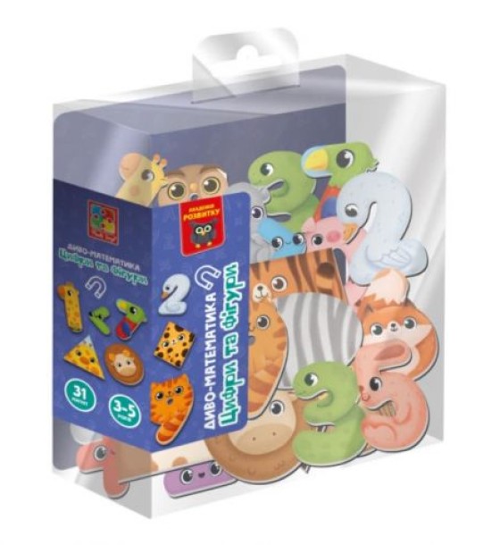 Гра розвиваюча Vladi Toys магнітна. Диво-математика. Цифри та фігури. VT5411-19