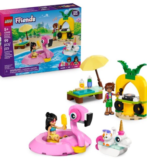 Конструктор LEGO Friends Вечірка єдинорога та фламінго біля басейну (42658)