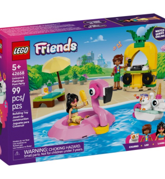Конструктор LEGO Friends Вечірка єдинорога та фламінго біля басейну (42658)