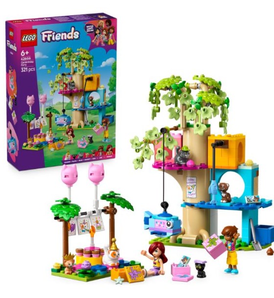Конструктор LEGO Friends День народження кота та будинок на дереві (42666)