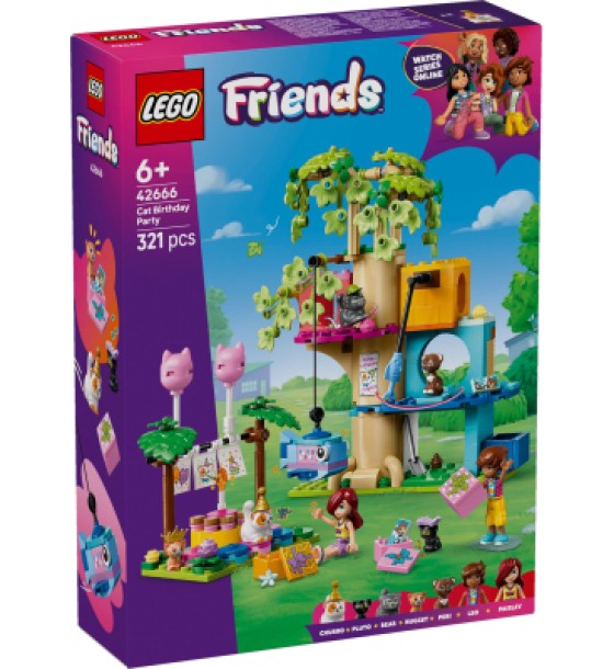 Конструктор LEGO Friends День народження кота та будинок на дереві (42666)
