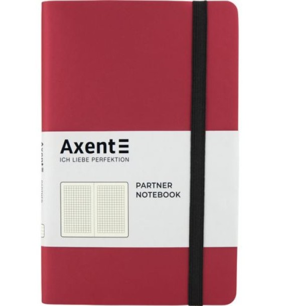 Книга записна Partner Soft, 125*195, 96арк, кліт, червона