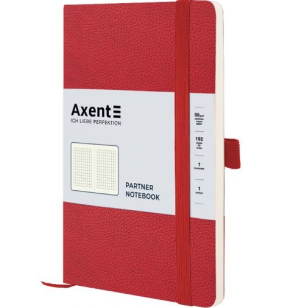 Книга записна Partner Soft Skin,125*195, 96арк, кліт, черв.