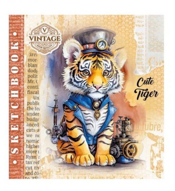 Скетчбук 36 аркушів, (CUTE TIGER)