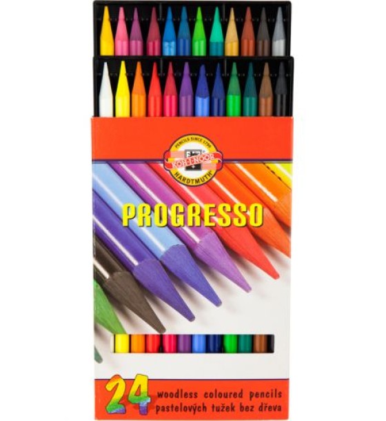 Олівці кольорові бездеревні PROGRESSO, 24 шт.