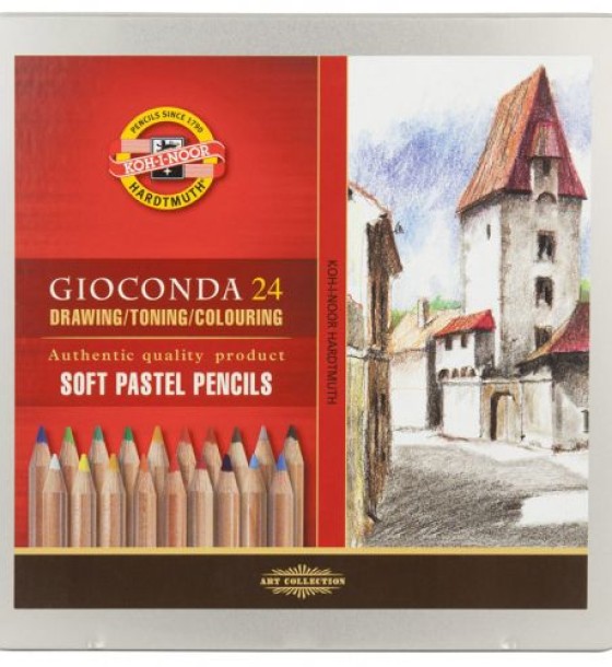 Олівці пастельні GIOCONDA 8827, набір24кол.,мет.уп