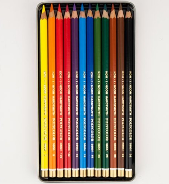 Олівці кольор. художні POLYCOLOR, 12 кол., мет.уп.