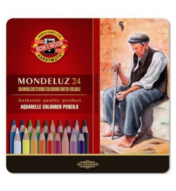 Олівці кол. аквар. Mondeluz, мет.кор., 24 шт.