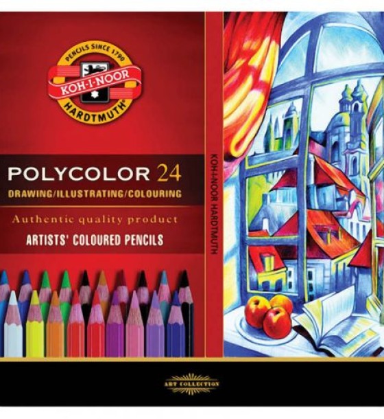 Олівці кольор. художні POLYCOLOR, 24 кол., мет.уп.