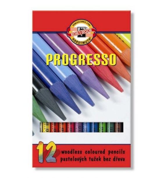 Олівці кольорові бездеревні PROGRESSO, 12 шт.