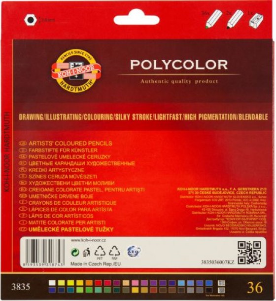 Олівці кольор. художні POLYCOLOR, 36 кол., карт. уп.