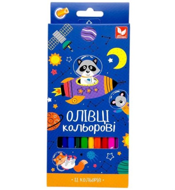 Олівці кольорові тригранні Школярик 12 кольорів