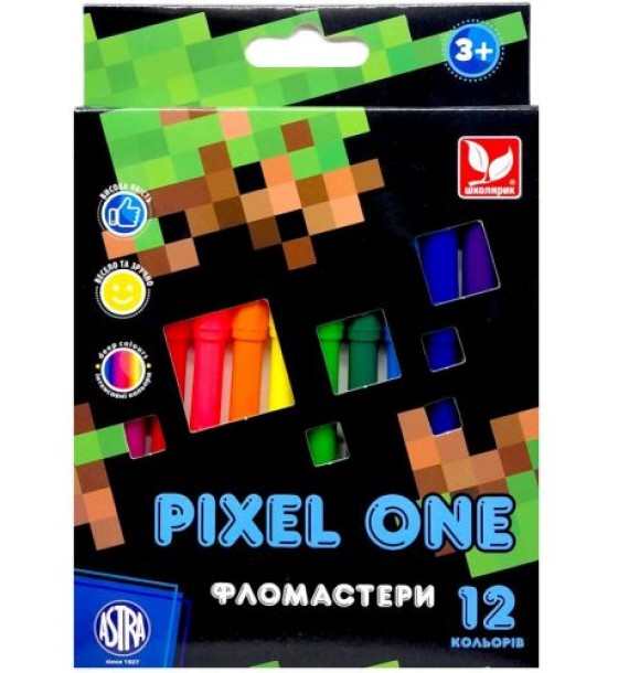 Фломастери "Pixel One", 12 кольорів