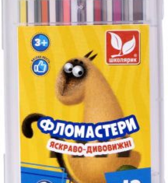 Фломастери шестигранні у пластиковій коробці 12 кольорів 24 в ящ.