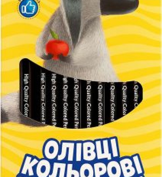 Олівці кольорові шестигранні з чорного дерева + чинка - 12 кольорів