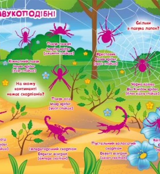 Велика книга "Розвиваючі наклейки. Розумні завдання. Комахи і павукоподібні" (укр)