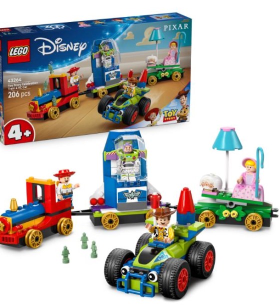 Конструктор LEGO Disney та Pixar Святкування з Історії іграшок: поїзд та авто для гонок (43264)