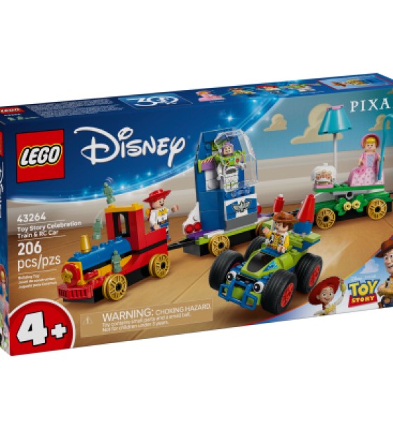 Конструктор LEGO Disney та Pixar Святкування з Історії іграшок: поїзд та авто для гонок (43264)