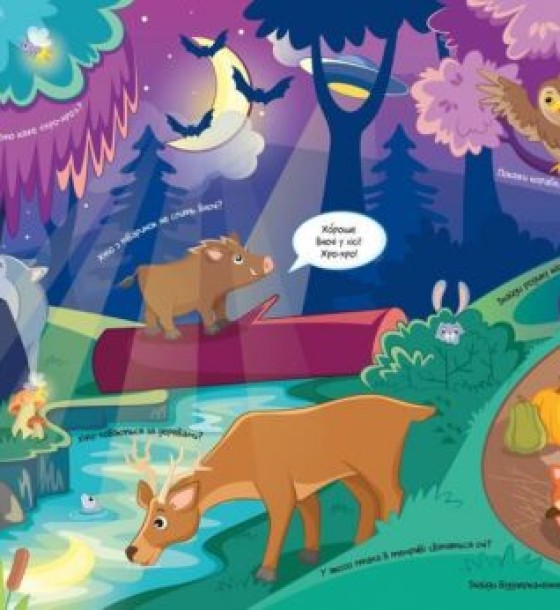 Книга "Смішний виммельбух: Про день і ніч" (укр)