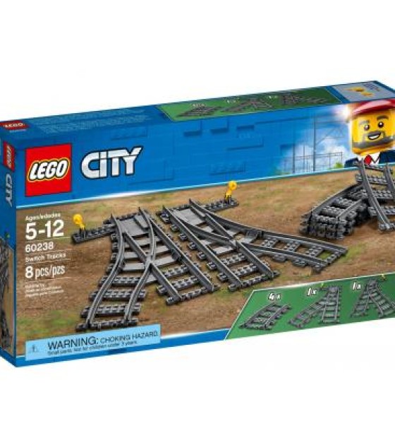 Конструктор LEGO City Залізничні стрілки 8 деталей (60238)