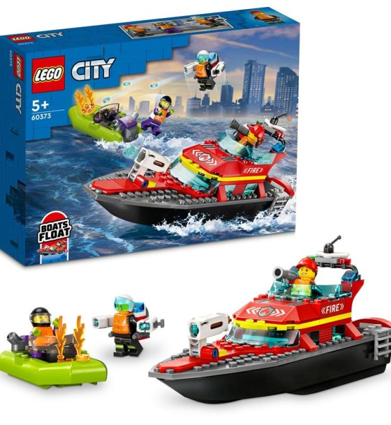 Конструктор LEGO City Човен пожежної бригади 144 деталі (60373)