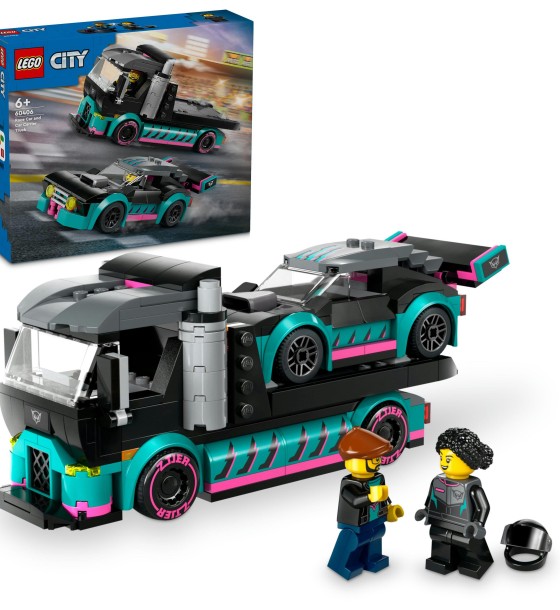 Конструктор LEGO City Автомобіль для перегонів й автовоз 328 деталей (60406)
