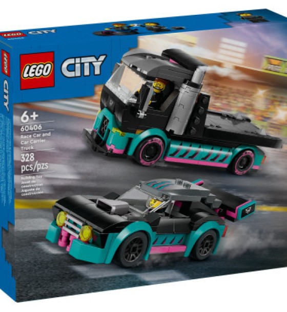 Конструктор LEGO City Автомобіль для перегонів й автовоз 328 деталей (60406)