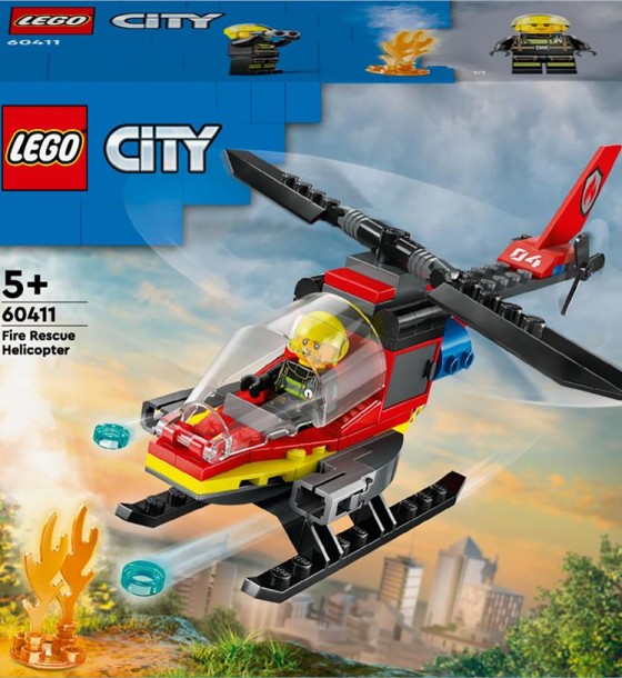 Конструктор LEGO City Пожежний рятувальний гелікоптер 85 деталей (60411)