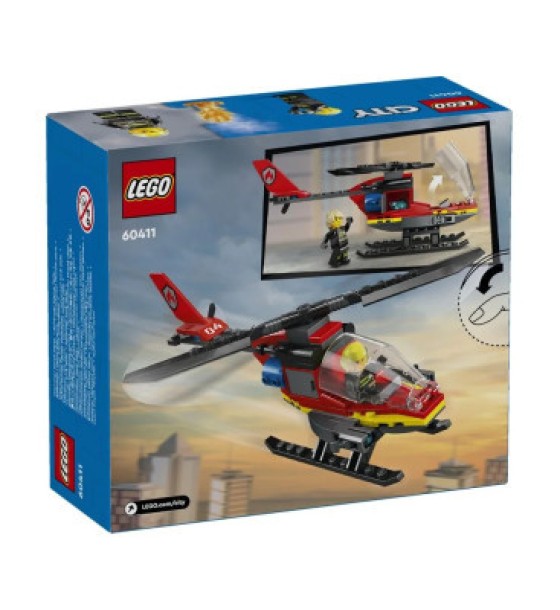 Конструктор LEGO City Пожежний рятувальний гелікоптер 85 деталей (60411)