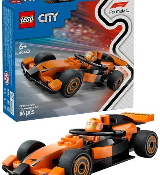 Конструктор LEGO City Пілот F1 з автомобілем для перегонів команди McLaren (60442)