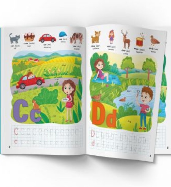 Книга "English ABC. 128 розвивальних наліпок" (укр)