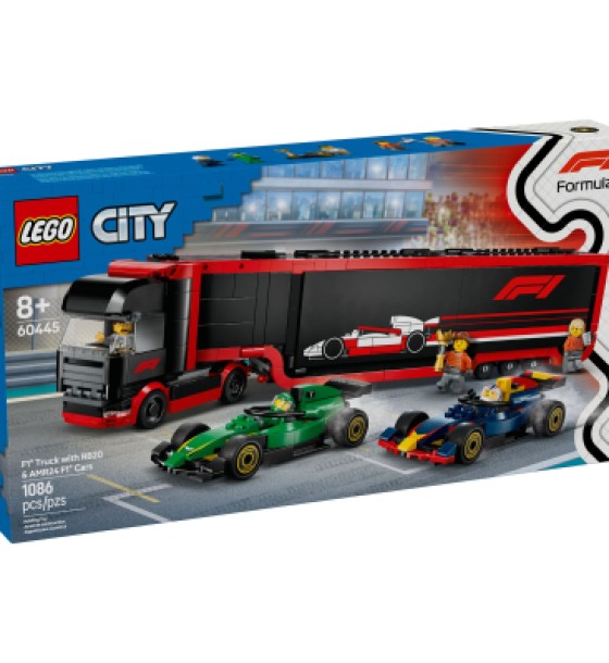 Конструктор LEGO City Вантажівка F1 з автомобілями RB20 та AMR24 (60445)